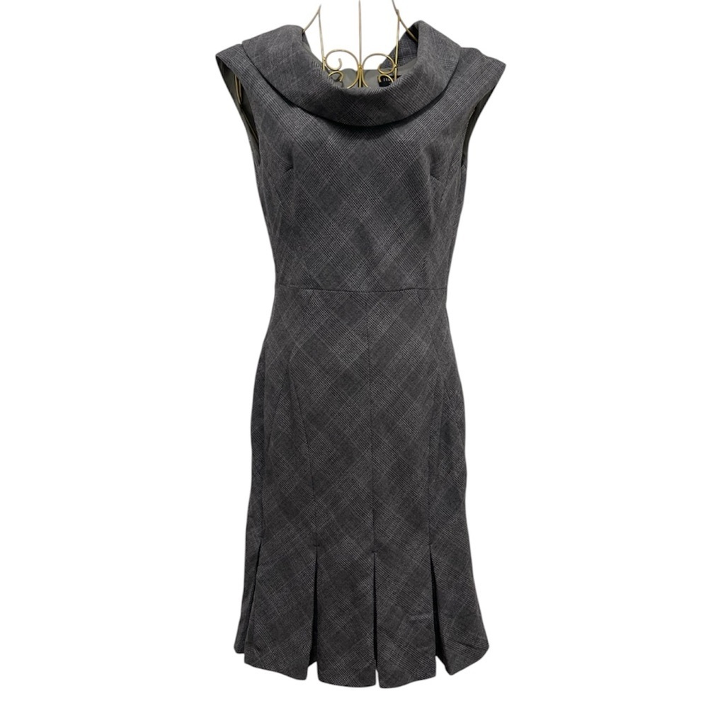 Ted Baker Wool Grey Plaid Business Dress size 0/xs
